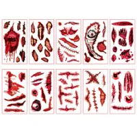 Halloween Tattoo Stickers Party Toys & Supplies Waterproof Wound Stitch Scar Temporary Tattoo Sticker Masquerade Prank Makeup Props