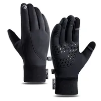 Пять пальцев перчатки зимние лыжные перчатки мужчины езды на велосипеде Женщины Женщины Термический флис холодный ветер Водонепроницаемый сенсорный экран велосипед