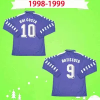 Hemden Langarm Retro 1998 1999 Fiorentina Fu￟balltrikot 98 99 Vintage Maglia da Calcio Florence Fu￟ball Hemd Batistuta Rui Costa Bigic