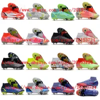 Sapatos de futebol masculino Superfly Mercurial VIII elite sg pro anti cog Cleats Football Boots Outdoor Sneakers CR7 Neymar Ronaldo