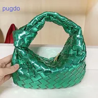 Jodie väskor bottegas handväskor venetas online försäljning donna-in 2022 ny mode metallisk grön koppling för kvinnor lux har logotyp