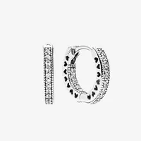 Men Women's Small Circle Earring Cz Diamond Summer Jewelry para Pandora 925 Pendientes de aro de Sterling Silver Pave con origen277m