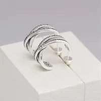 100% 925 Sterling Silver Hook Ohrring Original -Einzelhandel f￼r Pandora 18K Ros￩gold Ohrringe Weihnachtsgeschenk f￼r Frauen224n