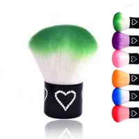 Cepillos de u￱as 6 colores aleatorios redondeos de pintura de cepillo peque￱o limpieza de polvo de polvo Herramienta de manicura de maquillaje
