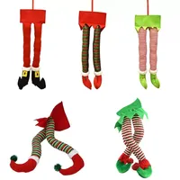 Рождественские ноги эльфа плюшевые фаршированные ноги с туфлями рождественская елка декоративное украшение рождественское украшение дома украшения 0922