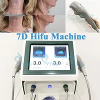 Bärbar 7D HIFU Anti Wrinkle Skin Drawing Beauty Salon Använd maskinens bantning Face Lyftutrustning med 7 patroner