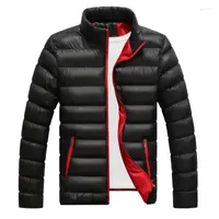 Men&#039;s Down Men&#039;s & Parkas 2022 Men Autumn Winter Jacket Solid Color Stand Collar Male Casual Cotton Coats Outerwear EU Size S-3XL