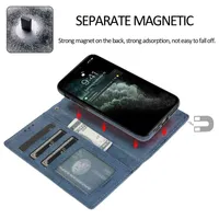 Mobiltelefonhüllen 2in1 abnehmbares Lederfall für iPhone 14 13 12 Mini 11 Pro Max SE2 XR XS 6 7 8 Plus Luruxy Flip Wallet Magnetic Protect Deckel T220928