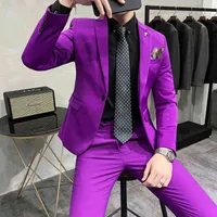Suits Blazers Men Suits Com Solid Formal Work Business Smoking Male 2 Pcs Casual Terno Wedding Party Terno Suit Slim Blazers J220906