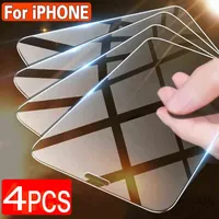 Cell Phone Screen Protectors 4PCS Tempered Glass on for iPhone 11 13 14 12 Pro XR X XS Max Screen Protector for iPhone 12 Pro Max Mini 5S SE 8 6 7 Plus Glass T220921