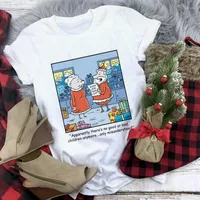 여자 T 셔츠 여성 트렌드 스타일 Navidad 2022 해피 년 메리 크리스마스 프린트 Tshirts 옷 여성 셔츠 아기 티 Y2K 그래픽 티셔츠