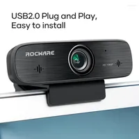 Camcorders ROCWARE RC19 1080P Mini Webcam Full HD With Mic USB Web Camera Video Conference For PC Laptop Computer