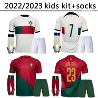 2023 Soccer Jersey Portugais Bruno Fernandes Diogo J. Danilo Portuguesa 2022 Joao Felix 22 23 Shirt Football Bernardo Portuyser Kids Kit Socks Uniforms Boy Child