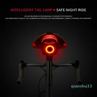 Flashlight For Bicycle Rear Light Auto Brake Sensing USB Charge LED Mountains Bike Seatpost Bike Taillight Cycling Back Light Accessori252v