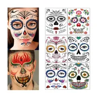 Halloween Temporary Tattoo Stickers Party Toys & Supplies Waterproof Face Tattoo Sticker Masquerade Prank Makeup Props