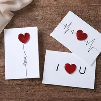 Cadeau cadeau en cuir de haute qualit￩ Love St￩r￩oscopique Carte de voeux Cartes d'invitation de mariage Carte postale Anniversaire de la Saint-Valentin