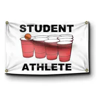 학생 운동 선수 맥주 컵판 깃발 100D 폴리 에스테르 디지털 인쇄 스포츠 팀 학교 클럽 실내 야외 250F