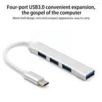 Mini Usb Hub Extensions 4 Port 3.0 2.0 Aluminum Data Adapter Station Ultra Splitter Portable Slim V0o0