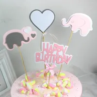 Feestelijke voorraden Elephant Love Heart Star Cake Topper Verjaardagsfeest Insert Acryl Decoratie Bruiloft Decoreren