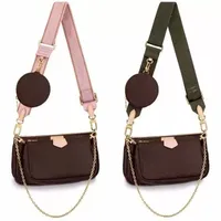 2023 Luxurys Designers Bag Woman Wide Crossbody Bags Wallet Chain Classic Handbag Mini 3 قطع مجموعة المحافظ حامل بطاقة حامل.