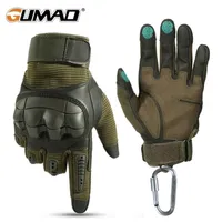 Cinq doigts gants gants militaires gants tactiques tactiles pu cuir en cuir plein doigt AirSoft Paintball Bicycle de chasse à cyclisme