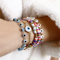 5pcs Conjunto Blue Evil Eye Charm Bracelets for Women Rainbow Letter Breads Bracelet Set Jewelry1 798 Q2303C