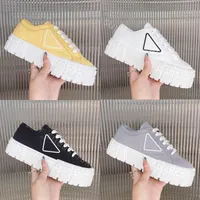Top Gabardine Nylon Casual Shoes Designer Sneakers Women Loafers Brand Wheel Trainers Luxury Canvas Sneaker Fashion Platform Solid Heighten Shoe With Box 35-41