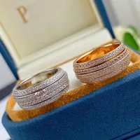 bezit Series Ring Piage Rose extreem 18K vergulde sterling zilveren luxe sieraden roteerbare prachtige cadeau merkontwerpster282j