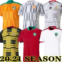 새로운 2020 아이보리 코스트 가나 모로코 저지 2021 홈 어웨이 노란색 빨간 축구 셔츠