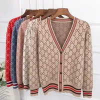 22fw Designer woman Sweater Reversible G Cotton Jacquard Cardigan Mens Polo Cardigans V Neck Long Sleeved Casual Knit Jacket Coat Autumn Winter Keep Warm Bottoming