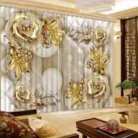 ستائر للنافذة الزهور المجوهرات الفاخرة تظليل ثلاثي الأبعاد الستار البالور غرفة نوم الستائر 3D249S