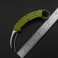 Выживание на открытом воздухе Автоматическое нож с двойным действием Scimitar Sharp 440C Blade Blade Алюминиевая зеленая ручка Camping Adventure Kitchen EDC Tool250M