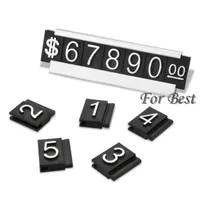 Whole-Silver 30 Sets Jewelry Display Label Tag Adjustable Number Counter Cube Dollar Sign With Base Stand257o