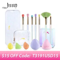 Make -upborstels Jessup Makeup Kit Volledige professionele borstels Eyeshadow Concealer Blending Brush Sponge Storage Box Cosmetic Tool Kits met PU -tas T220921