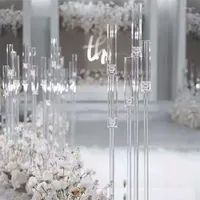 Party Decoration Style 118cm Tall Clear Acrylic Candle Holders Wedding Centerpiece Crystal 5 Arms Candelabra For And Mariage