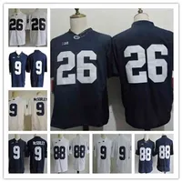 Penn Cheap Men's State Nittany College Football Jerseys 26 Barkley 9 Trace Mcsorley 88 Gesicki 2 Marcus Allen Navy White Stitched Psu Shirts