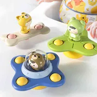 Montessori Baby Bath의 소년 어린이 목욕 빨판 스피너 흡입 컵 장난감 아이들을위한 재미있는 어린이 rattles teether 0922