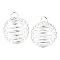 Silver Plated Spiral Bead Cages Charms Pendants Findings 9x13mm Jewelry making DIY266q