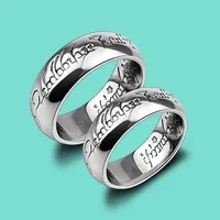 Cluster Rings Bohemian Vintage 925 Sterling Silver Letter Classic King Unisex Solid Couple's Jewelry Free Gift Box 220921