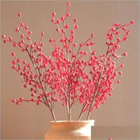 Party Decoration Artificial Red Berries Pomegranate Acacia Beans Christmas Berry Stems Diy Dried Flowers Home Living Room P Yummyshop Dhce2