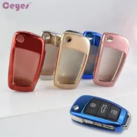 Auto Key Cover Soft TPU Key Case For Audi A1A3 A4 A5 Q7 A6 C5 C6 Car Holder Shell Remote Cover Car Styling307V