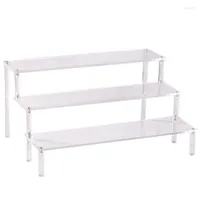 Hooks Acrylic Display Stand 3 Tier Riser Shelf Showcase For Action Figures Cupcakes Dessert Candy Treat Makeup N2UC