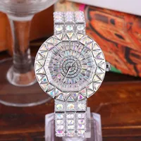 Armbandsur 2022 Diamond Big Watch Women Watches Luxury Steel Full Rhinestone Armwatch Lady Crystal Dress Female Quartz