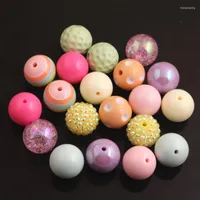 Beads OYKZA RB-015 20mm Easter Pastel Color Mixed Style Acrylic 50pcs A Lot For Bubblegum Chunky Necklace Jewelry