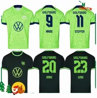 22 23 Wolfsburg Soccer Jersey Weghorst Arnold 2022 2023 Malli Brekalo Mehmedi Uilavogui xaver 축구 셔츠 42hu#