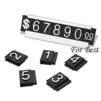 Whole-Silver 30 Sets Jewelry Display Label Tag Adjustable Number Counter Cube Dollar Sign With Base Stand245F