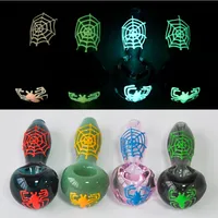 Glow In The Dark Glass Pipe Multicolor Luminous Smoking Pipes Glass Oil Burner Tobacco Hand Pipe Factory 317z