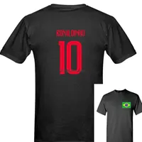 Men s T Shirts Russia World Match Cup Brazil Ronaldinho Number 10 Sporty Jersey Summer T Shirt Mens Fans Footballer Goal Tee Couple 220922