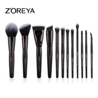 Brosses de maquillage zoreya Luxury Black Pro Makeup Brushes Set Face Cosmetic Foundation Powder Blusher fard à paupières Maquillage Brush Tool Maquilage Femme T220921