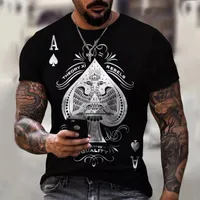 스페이드의 남성용 T 셔츠 에이스 티셔츠 3D 화려한 인쇄 짧은팔 탑 여름 통기성 캐주얼 스포츠 xxs-6xl